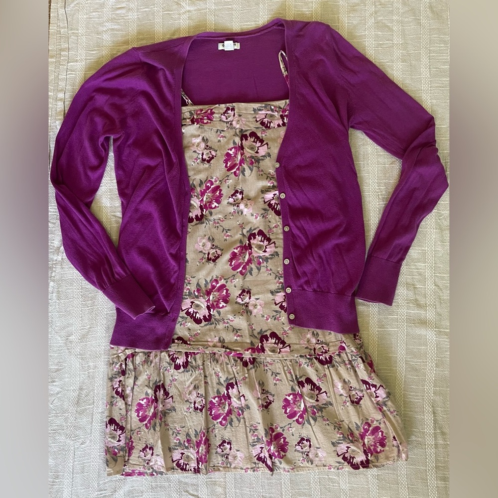 Old navy dress and cardigan